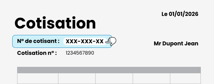 Comment retrouver son numéro de cotisant exemple